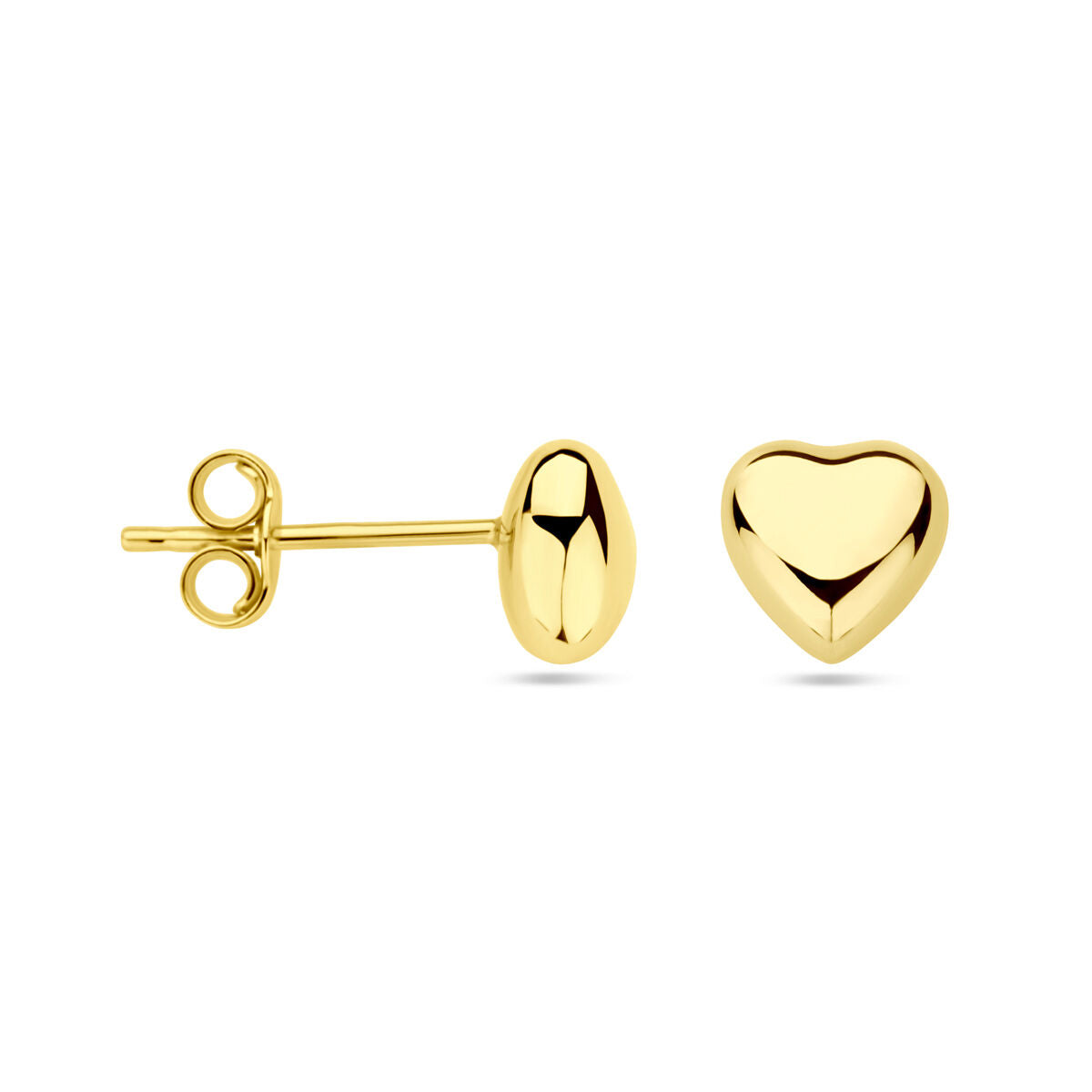 oorknoppen hart 14K geelgoud