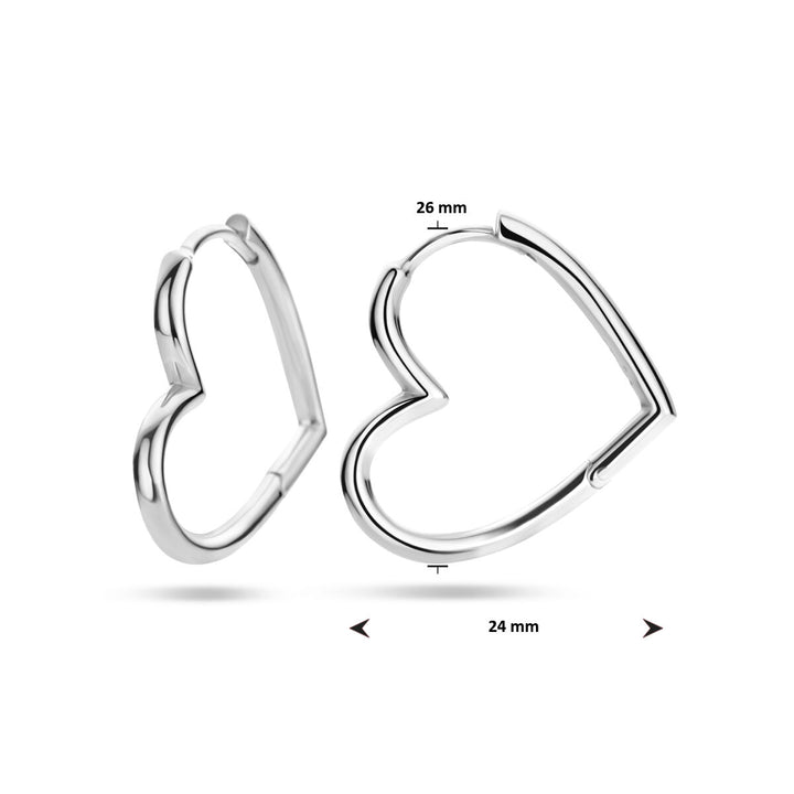 Ohrringe Herz Silber rhodiniert