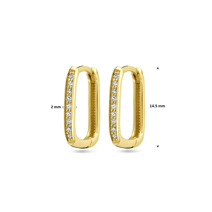 klapoorringen diamant 0.14ct (2x 0.07ct) g si 14K geelgoud