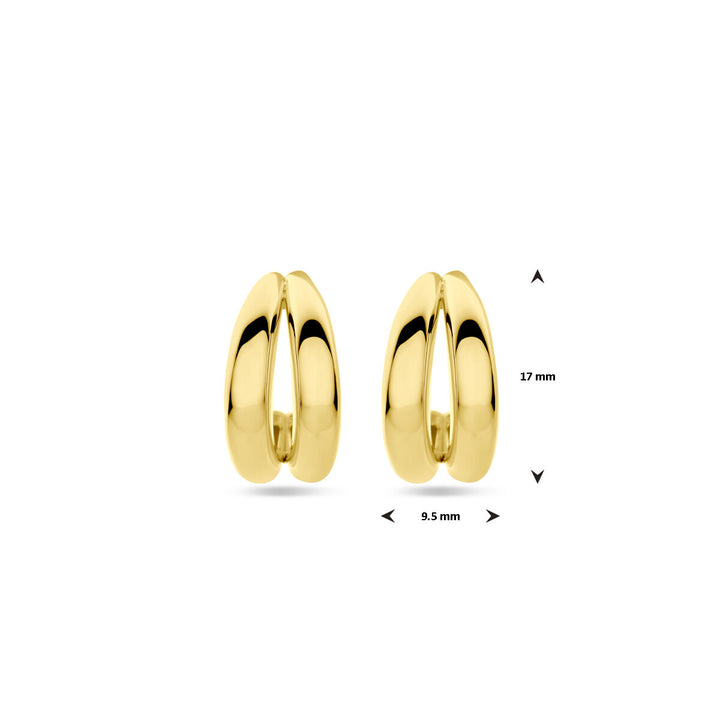 stekeroorringen 17 mm 14K geelgoud