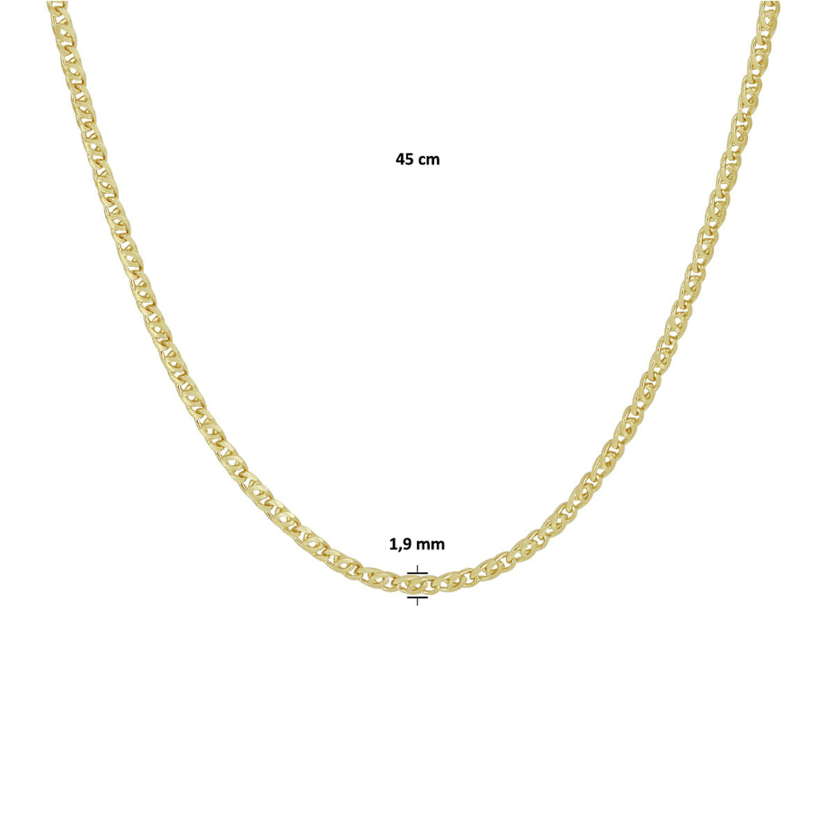falcon eye necklace 1.9 mm 45 cm 14K yellow gold