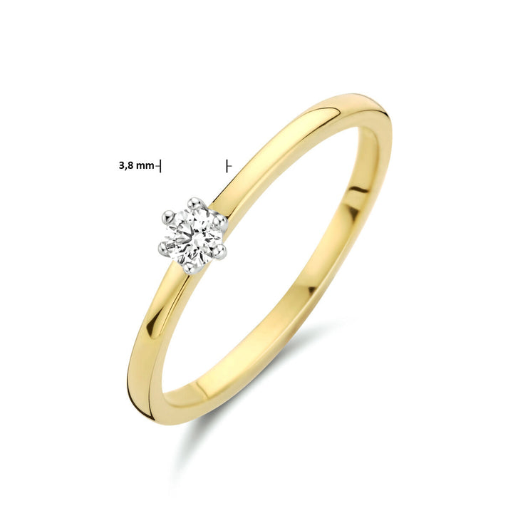 ring diamond 0.10ct h si 14K bicolor gold yellow/white