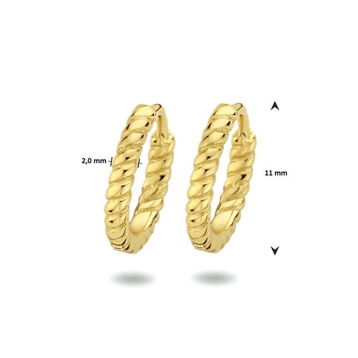 Ohrhänger gedreht 1 Mikron Silber vergoldet (gelb)