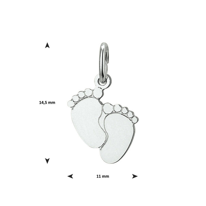 pendant baby feet silver white 