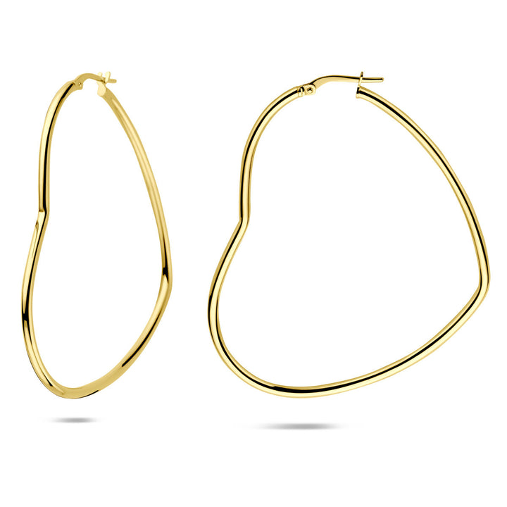 Verguld zilveren hartvormige oorringen dames