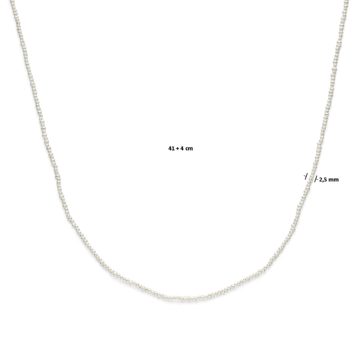 collier parels 41 - 45 cm 3 micron zilver verguld (geel)