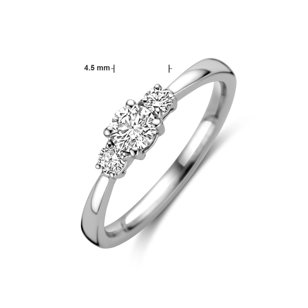 ring trilogy lab grown diamond 0.46ct h si 14K white gold