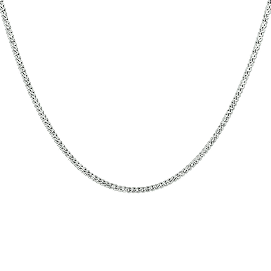 necklace gourmette 4-sided cut 1.8 mm silver white