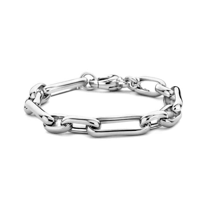 bracelet 9.2 mm 19.5 cm silver rhodium plated