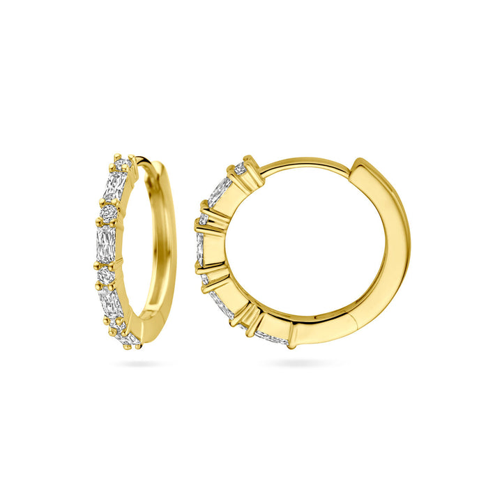 drop earrings zirconia 1 micron silver gold plated (yellow)