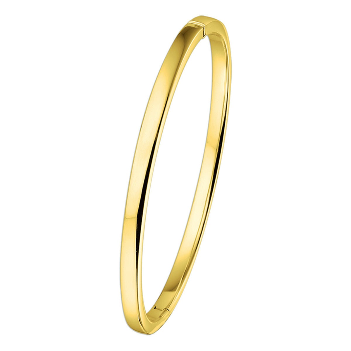 bangle scharnier vlakke buis 4 x 60 mm 14K geelgoud