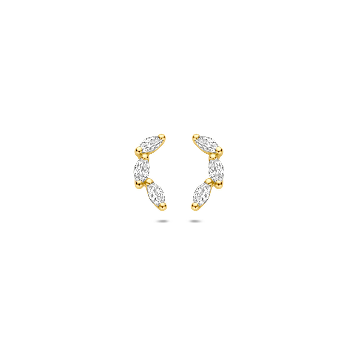 9k oorknoppen zirkonia 9K geel