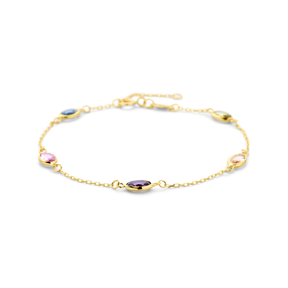 9k armband synthetische stenen 9K geel