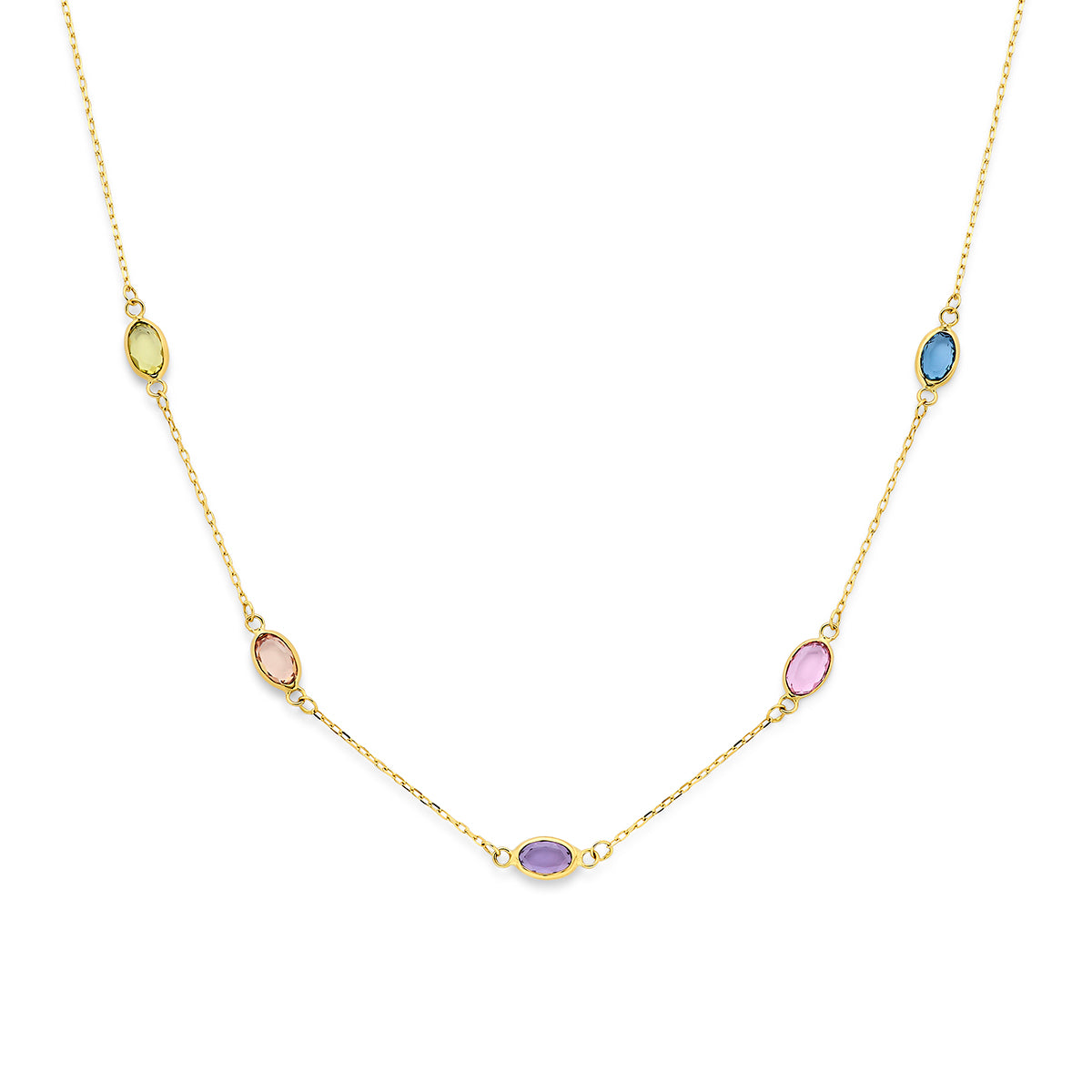 9k collier synthetische stenen 9K geel