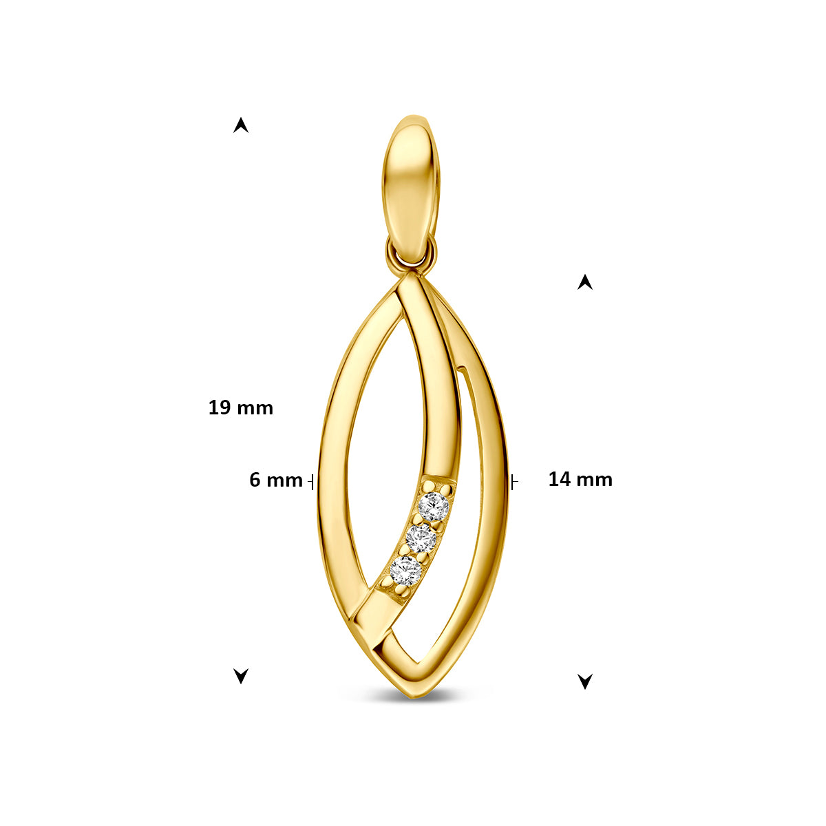 9k hanger zirkonia 9K geel