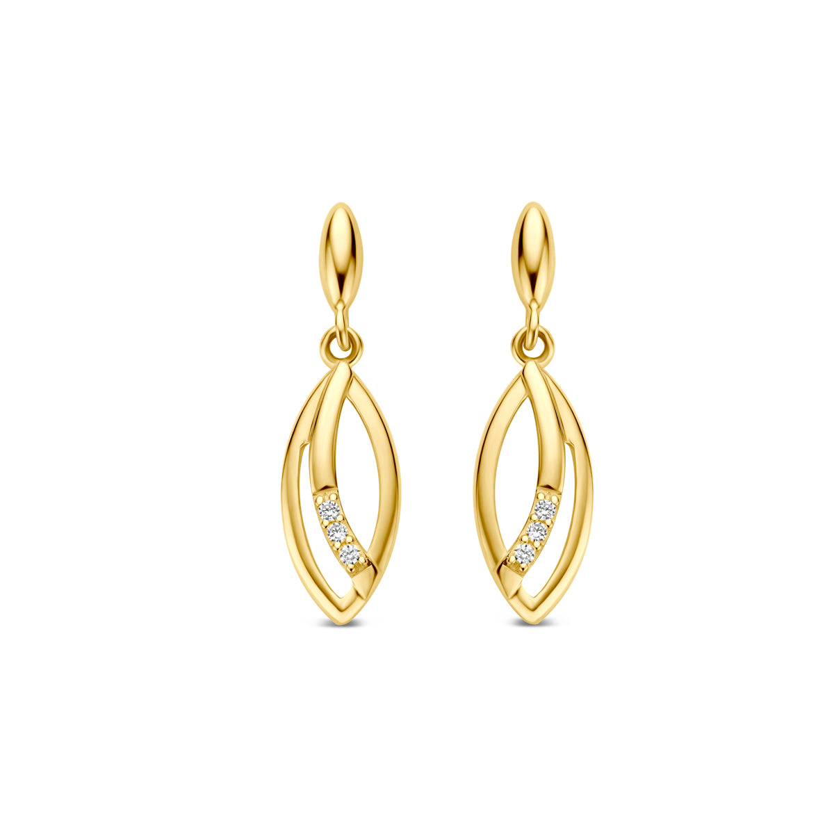 9k oorhangers zirkonia 9K geel