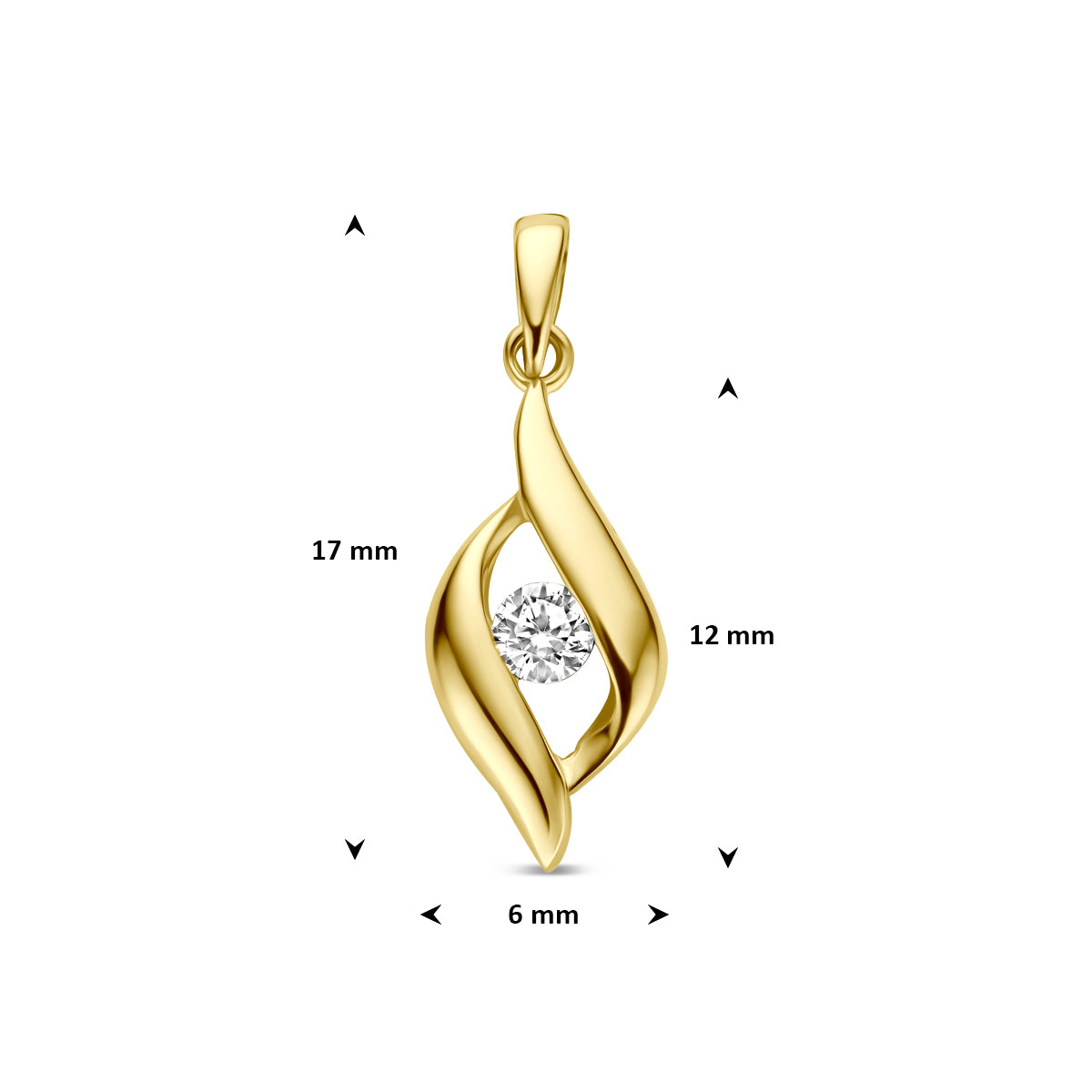 9k hanger zirkonia 9K geel