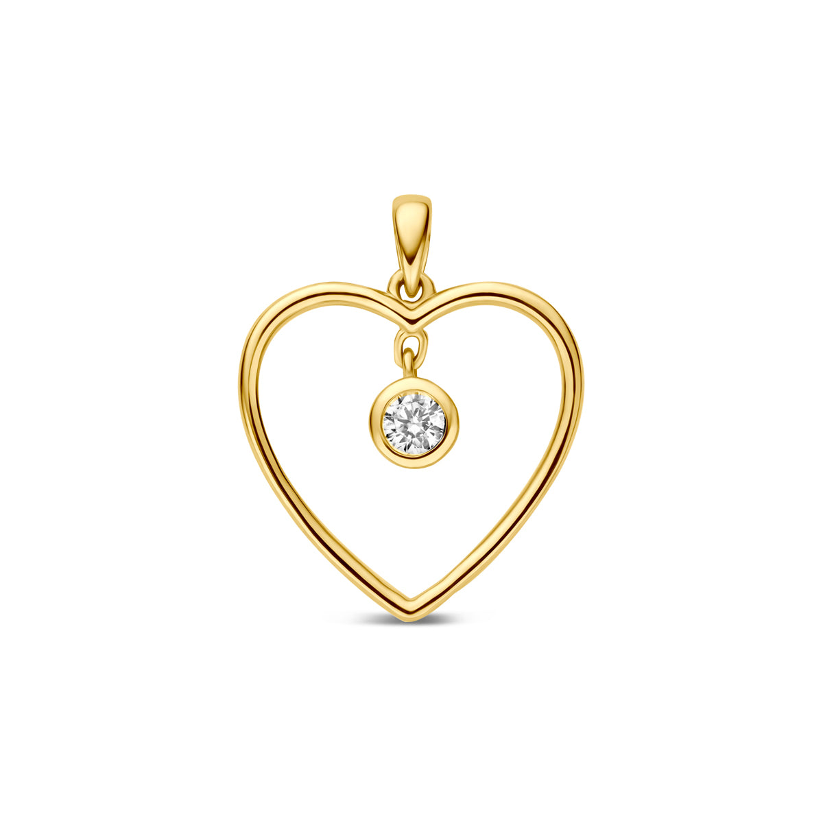9k hanger hart zirkonia 9K geel
