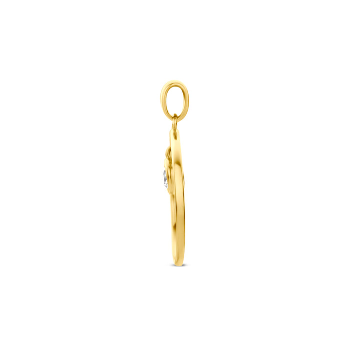 9k hanger rond zirkonia 9K geel