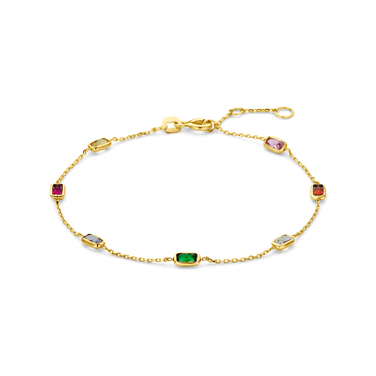 9k armband gekleurd zirkonia 9K geel
