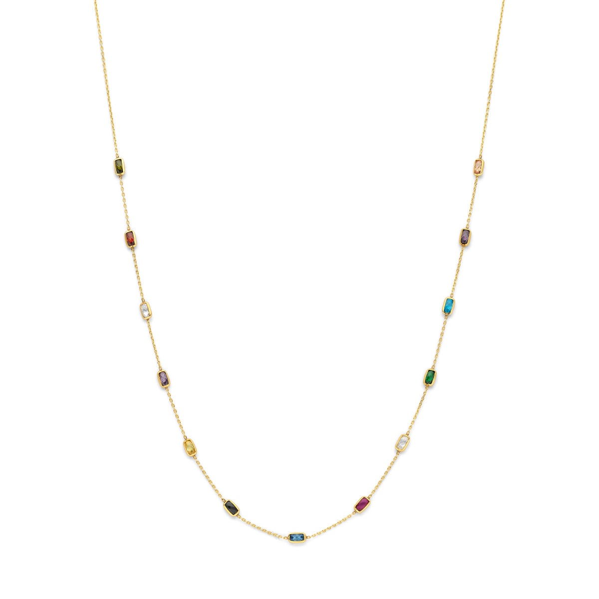 9k collier gekleurd zirkonia 9K geel