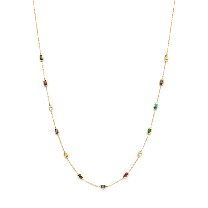 9k collier gekleurd zirkonia 9K geel