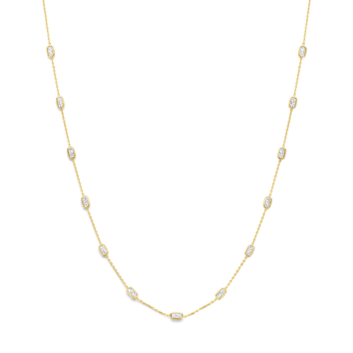 9k collier zirkonia 9K geel