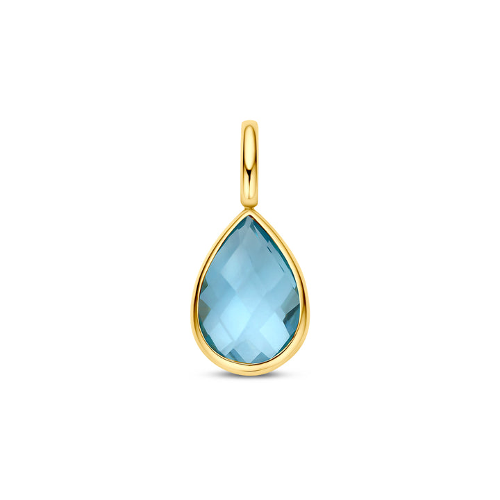 9k hanger blauw topaas 9K geel