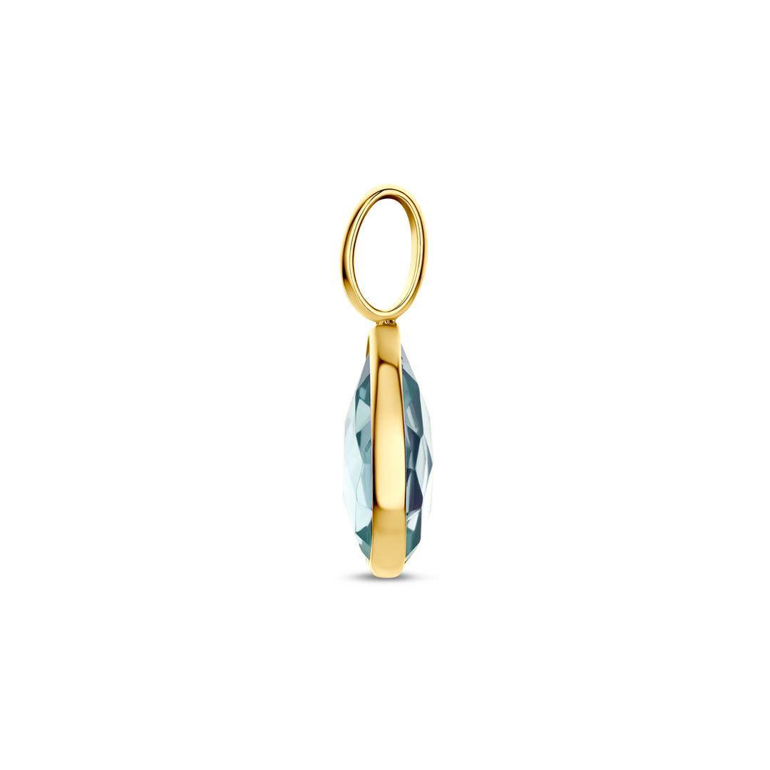 9k hanger blauw topaas 9K geel