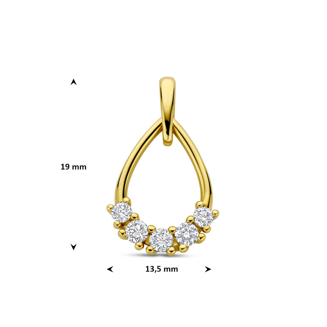 Gouden hanger met lab grown diamant – 14k geelgoud