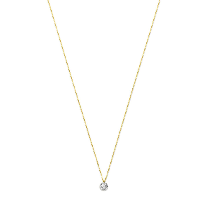 collier lab grown diamant 0,7 mm 40 - 42 - 44 cm 0.25ct g si 14K geelgoud