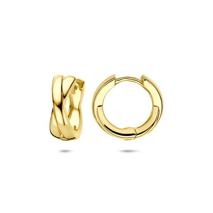 Verguld zilveren klapoorringen dames – 15 x 5.5 mm