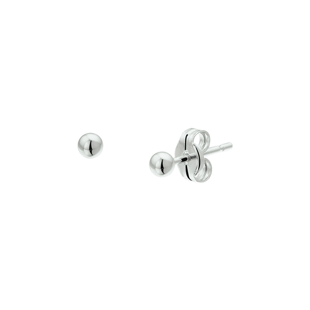 ear studs ball 14K white gold