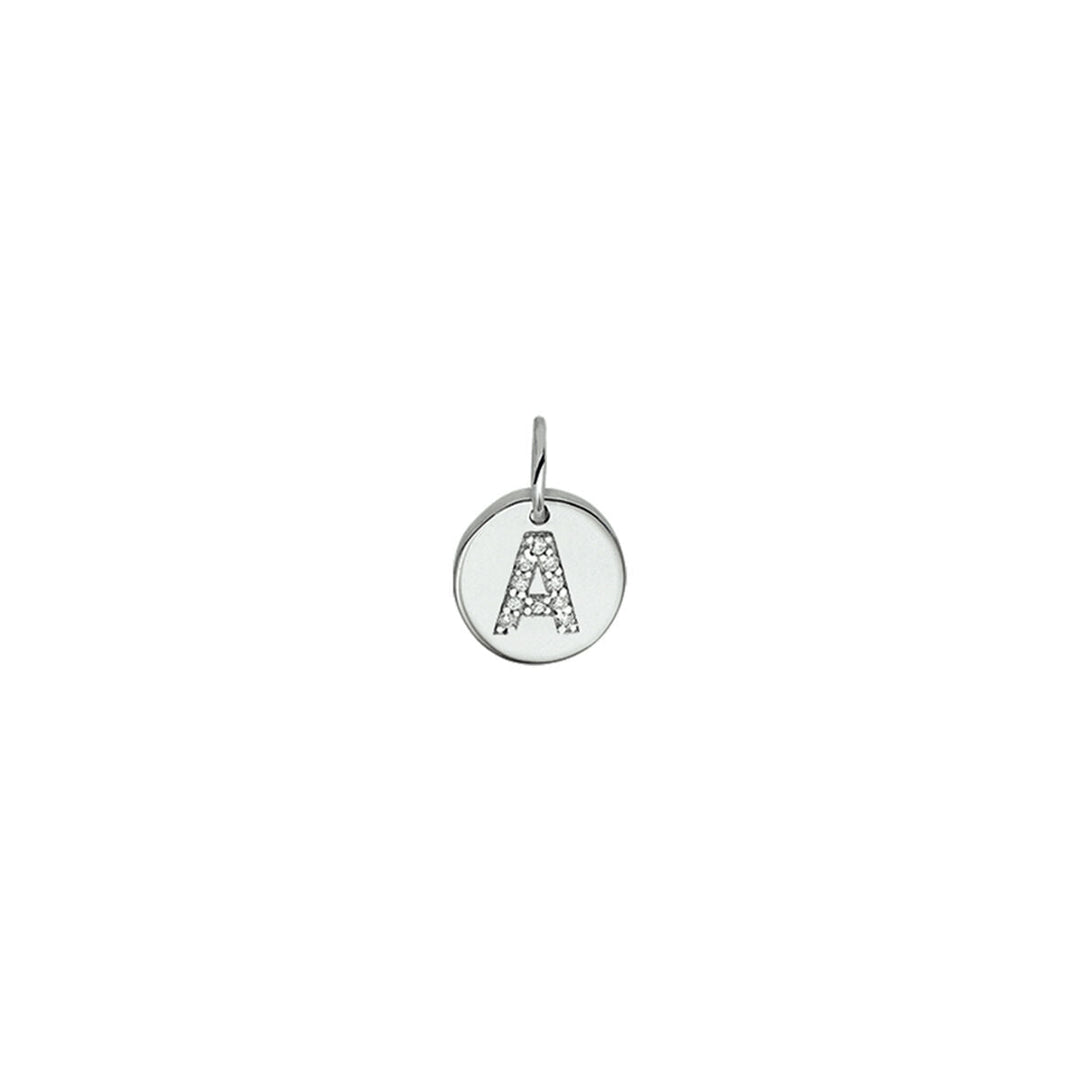 hanger letter zirkonia zilver gerhodineerd