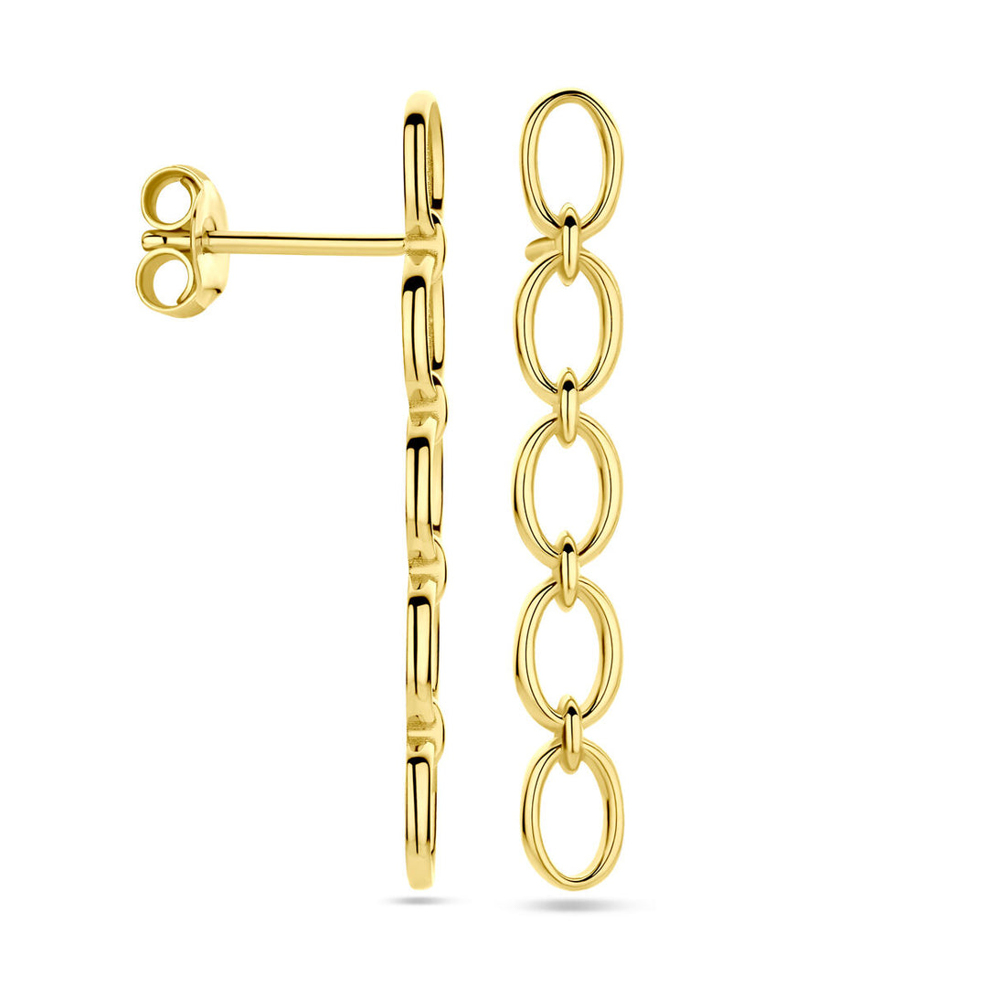 Van der Kooij Collection - link earrings 31 mm 14K yellow gold