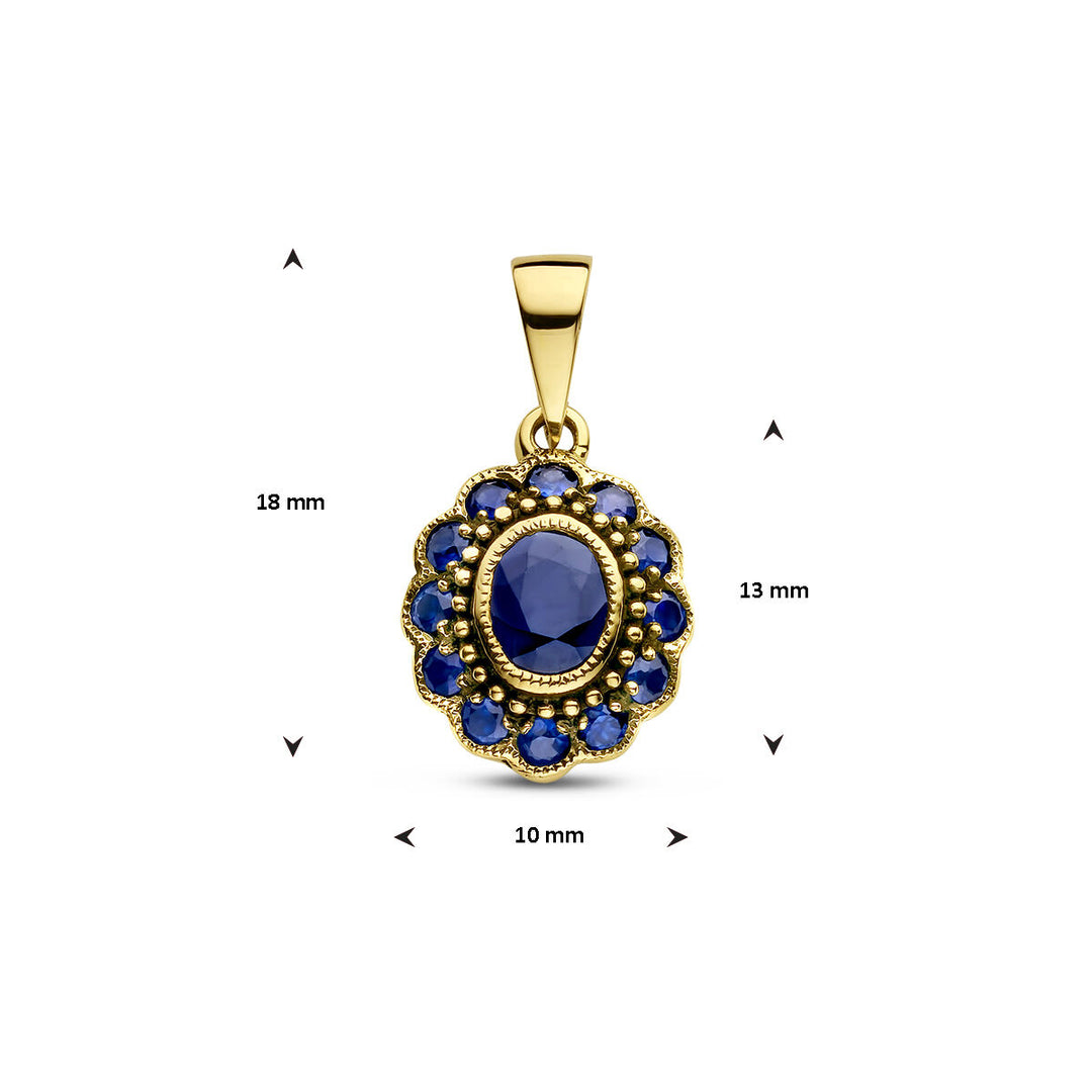 pendant sapphire 14K yellow gold