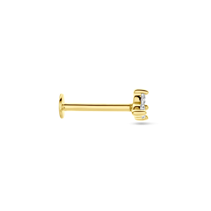 flat back piercing zirkonia 3,5 mm 14K geelgoud