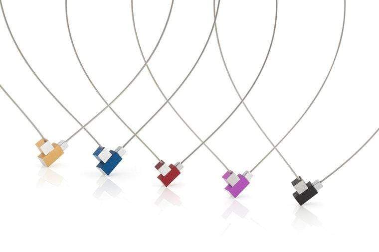 Necklace Square and Rectangle Purple C206P