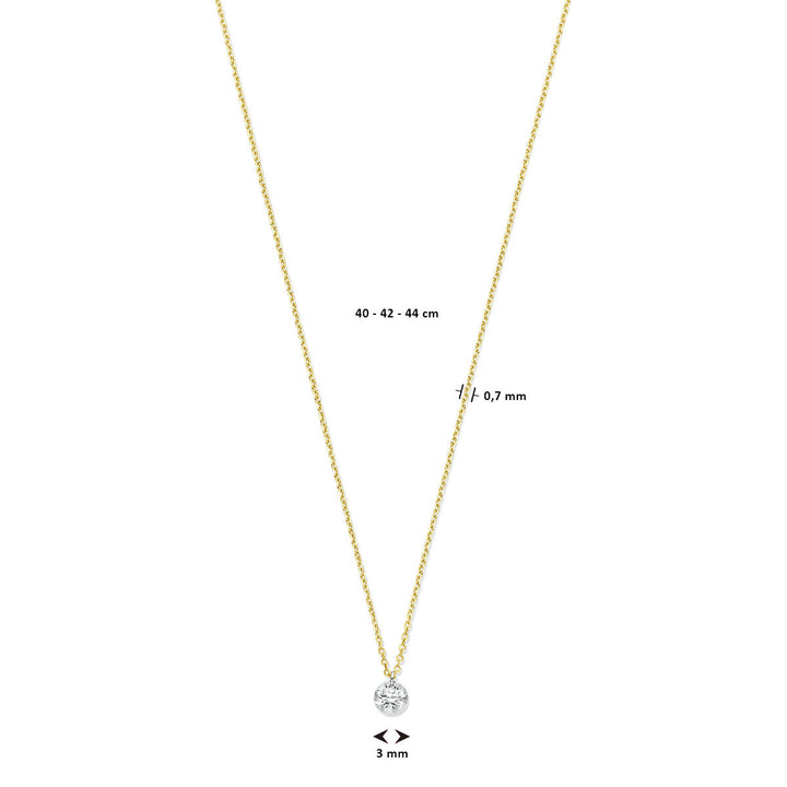 necklace diamond 40 – 42 – 44 cm 0.20ct g si 18K yellow gold