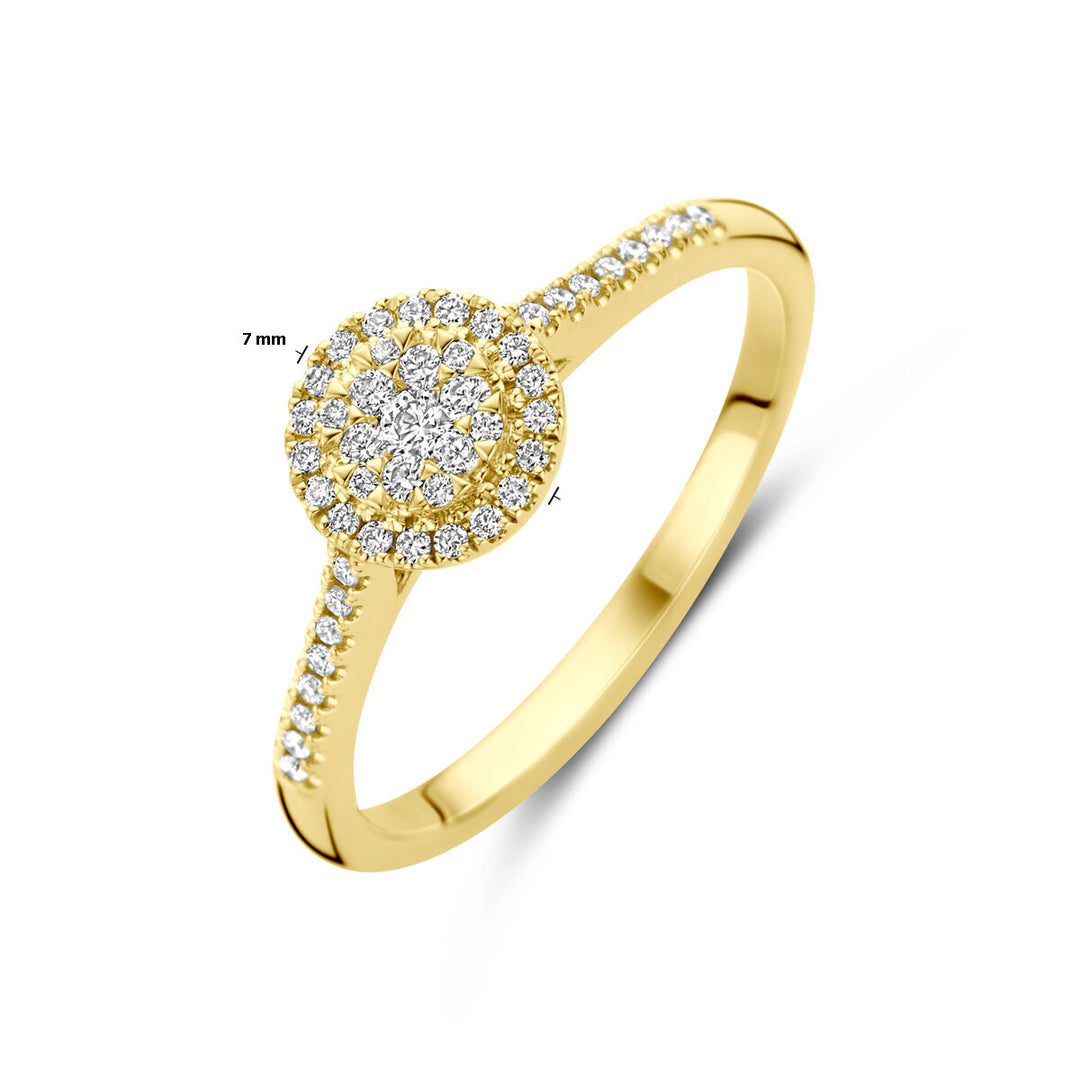 ring diamant 0.19ct h si 14K geelgoud