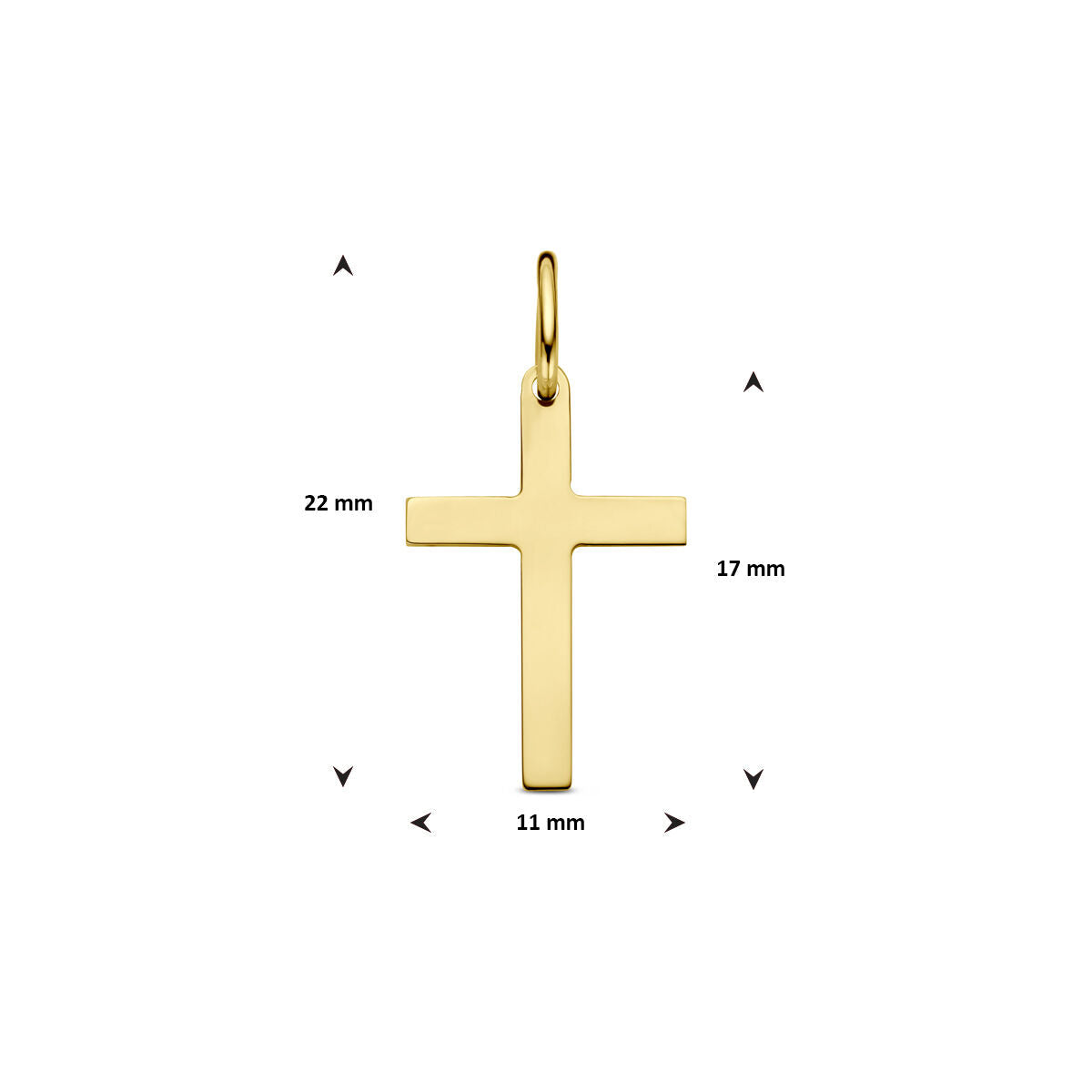 hanger kruis 14K geelgoud