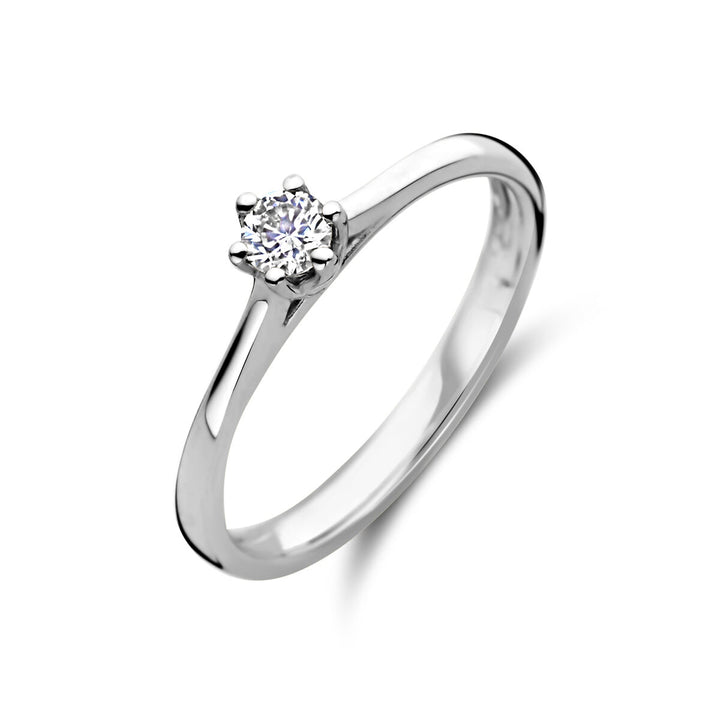 aanzoeksring diamant 0.15ct h si 14K witgoud