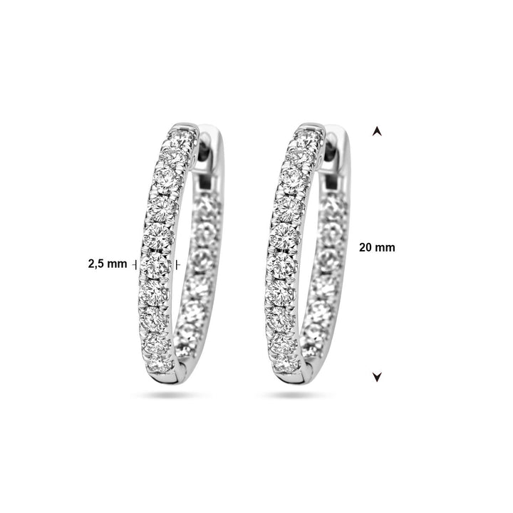 drop earrings lab grown diamond 0.96ct (2x 0.48ct) h si 14K white gold