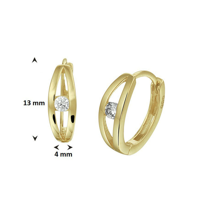 drop earrings zirconia 14K yellow gold