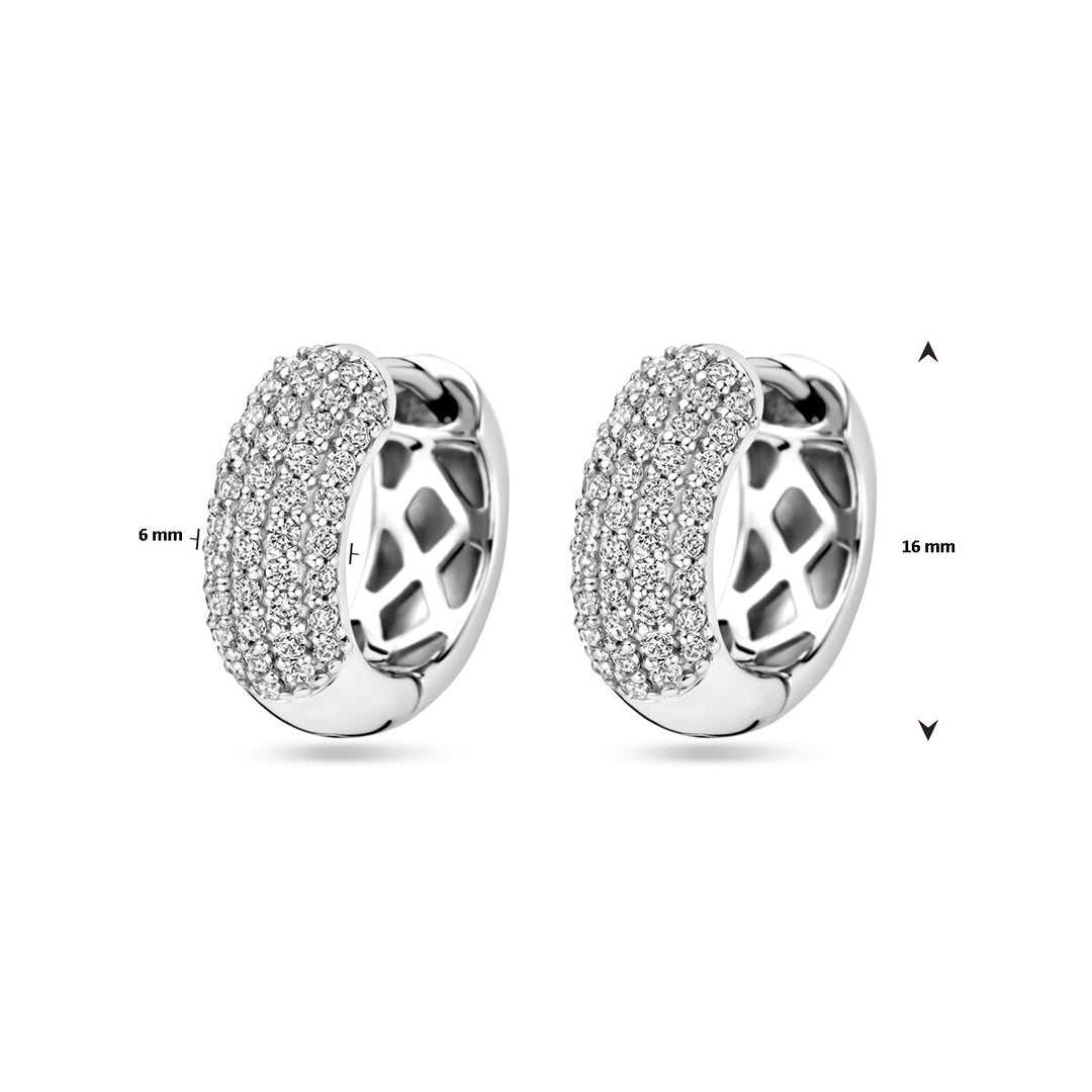 klapoorringen zirkonia 16,5 mm zilver gerhodineerd