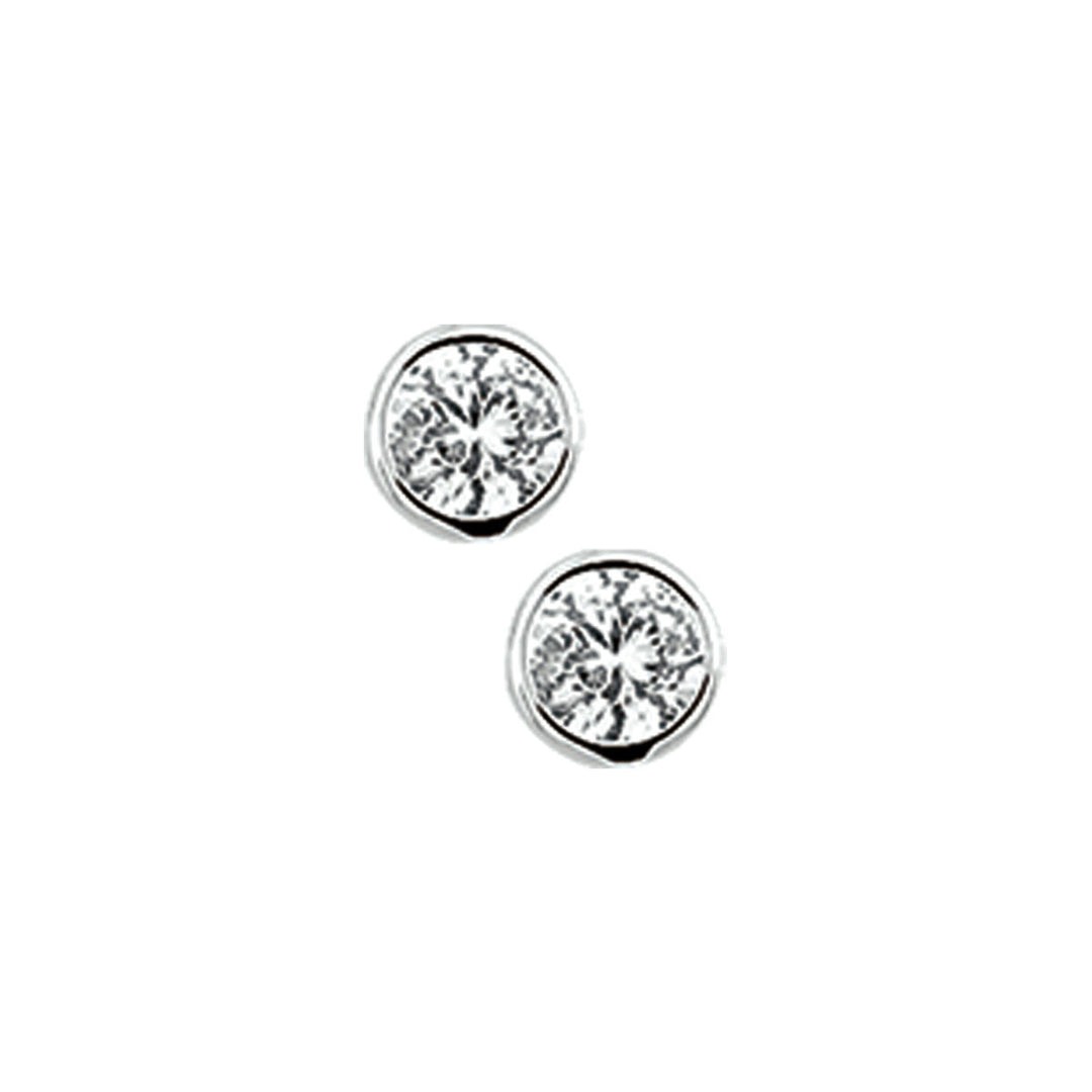 ear studs zirconia silver white