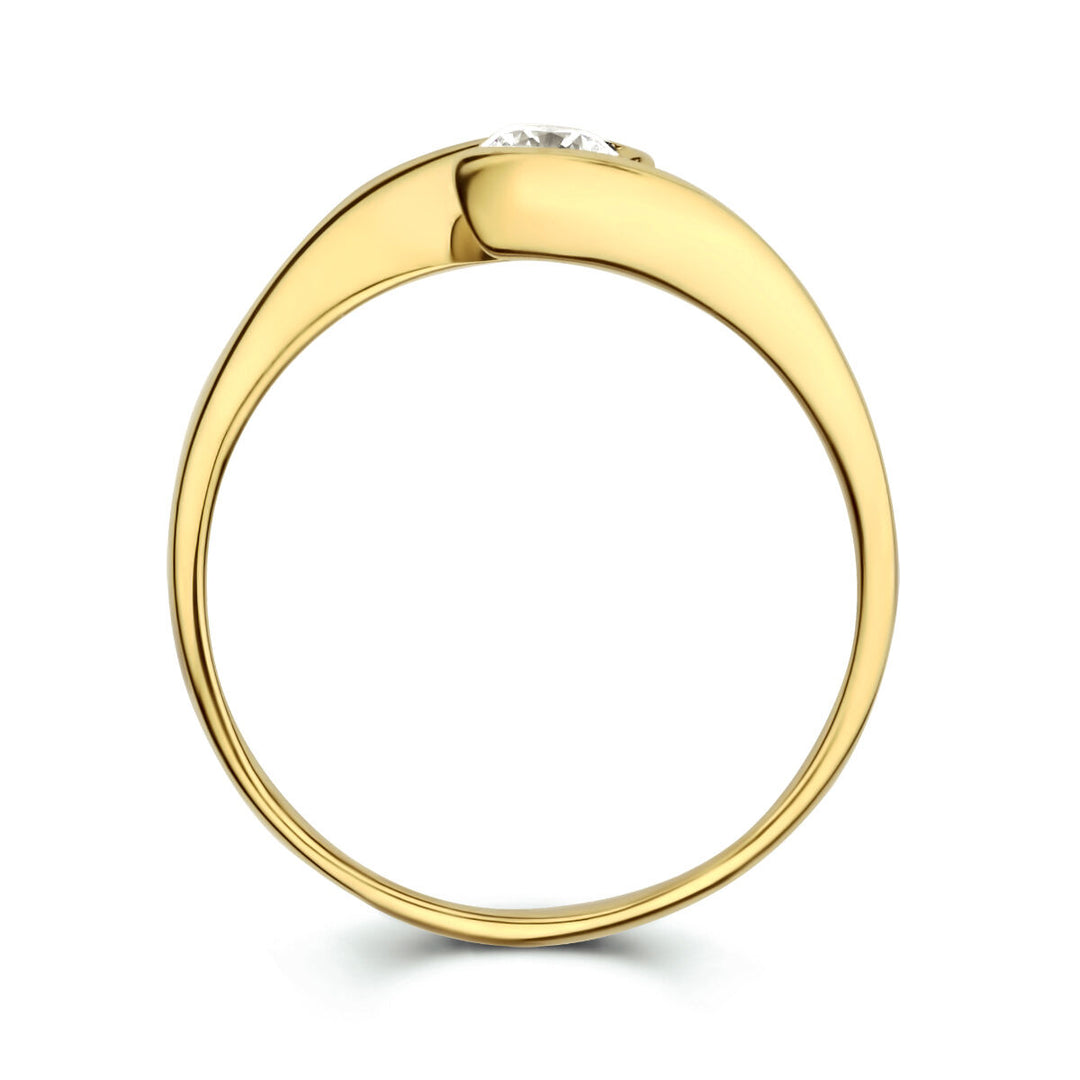 ring zirkonia 14K geelgoud