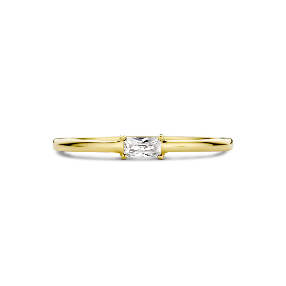 ring with birthstone zirconia April 14K yellow gold