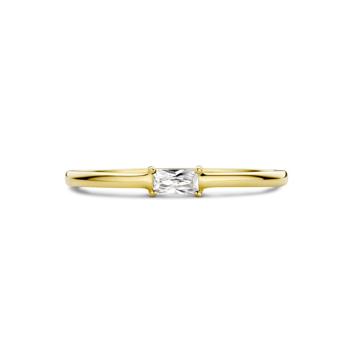 ring with birthstone zirconia April 14K yellow gold