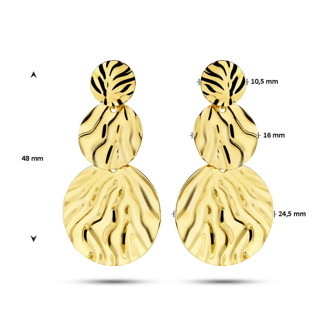 Ohrringe Relief 1 Mikron Silber vergoldet (gelb)